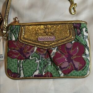 Coach Ashley Iris Floral Wristlet